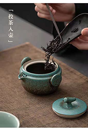 La cocina Ceramic Gongfu Travel Tea Set - Gorgeous Chinese Teapot Set with 2 Tea Cups, Portable Carrying Caseâ€¦
