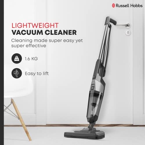 Russell Hobbs 3-in-1 Handheld Corded Vacuum Cleaner with 0.6L Capacity and 600 W, 7 M Cord length, HEPA filter, Ultra-Quiet, Effortless & Efficient Cleaning, K-22A102B (Black)