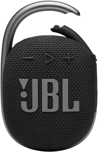 JBL Clip 4 Portable Bluetooth Speaker, 10H Battery, Black, JBLCLIP4BLK (Renewed)