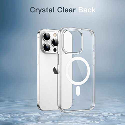 JETech Magnetic Case for iPhone 14 Pro Max 6.7-Inch Compatible with MagSafe Wireless Charging, Shockproof Phone Bumper Cover, Anti-Scratch Clear Back (Clear)