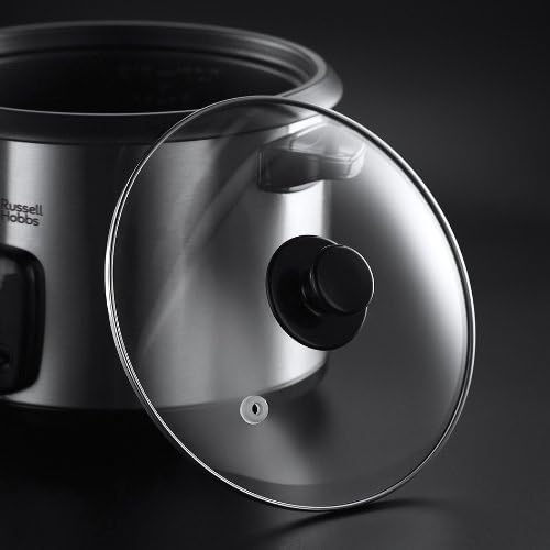 Russell Hobbs Cuociriso 10 Tazze, 700 W, 1.8 Litri, Spatola e Misurino Inclusi, Acciaio Inox, 19750-56