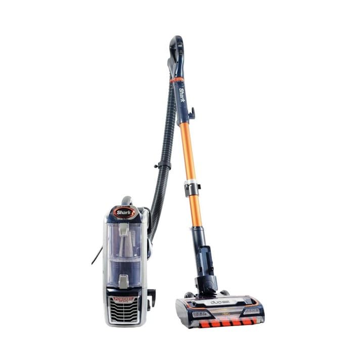 Shark Corded Upright Vacuum Cleaner,0.83L with Anti Hair Wrap Technology & DuoClean, Pet Model, Powered Lift-Away, LED Headlights, Anti-Allergen, 8m Cord, 750W, 2 Attachments, Navy/Orange, NZ801MET