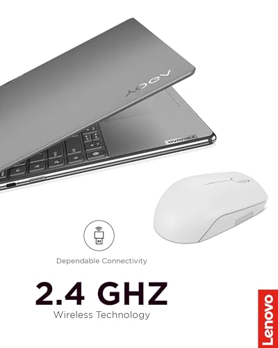 Lenovo 300 Wireless Mouse – Computer Mouse for PC, Laptop with Windows – Ambidextrous Design – 2.4 GHz Nano USB Receiver – 12 Month Battery Life