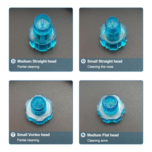 Elitzia Plastic Hydro Dermabrasion Microderma Heads Hydra Facial Aqua Peel Tips Water Peeling Caps Facial Care Skin Cleaning Tool Beauty Machine Replacement Spare Parts 8pcs Per Set (Blue)