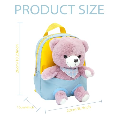 BananaHome Toddler Backpack Stuffed Animal Kids Cute Cartoon Schoolbag Lightweight Bookbags Daypack School Backpack with Adujustable Strap Small Preschool Purse for 2-6 years Boys Girls