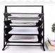 SHOWAY ECVV Desk Deposit Tray 4 Layer A4 Metal tray Office Desk Organiser Paper office Mesh Document Basket File Paper Tray Letter Organiser Holder Desktop Accessories