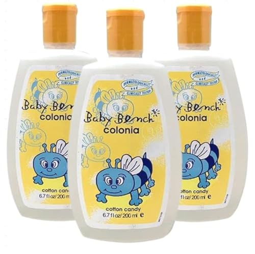 Baby Bench Colonia COTTON CANDY COLOGNE | Perfume for Babies, Gentle & Safe, Mild Fragrance | Long-lasting Moisture & Delicate Fragrance | Safe for Mother's Hands & Baby's Skin 200 ml - (Pack of 3).