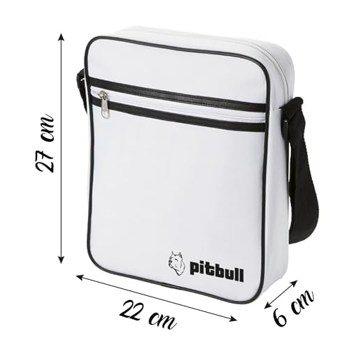 Pitbull Large Faux Leather Men's Shoulder Bag, 27 x 22 x 6 cm, Adjustable, Large Capacity 3.5 L, Crossbody Messenger, Suitable for Tablets, Unisex for Work Office Travel