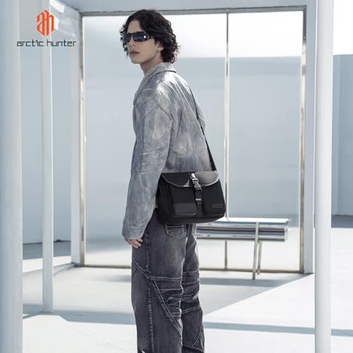 Arctic Hunter Sling Bag for Men Anti-theft Nylon Water-repellent Stylish Shoulder Bag with Multiple Compartment 10.9-inch iPad Crossbody Bag for Daily Casual College