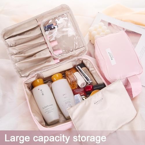 Queboom Travel Makeup Bag Cosmetic Bag Makeup Bag Toiletry bag for women and girls