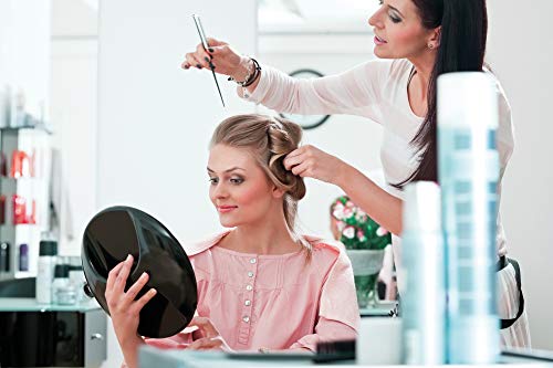 TB TOOLS FOR BEAUTY T4B LUSSONI Black Wide, Practical and Professional Hairdressing Hand Mirror 28 cm for Salons, Hairdressers, Beauticians, Women and Men