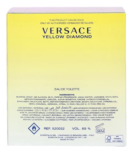 Versace Yellow Diamond By Versace For Women - Eau De Toilette, 90Ml, Ver520032