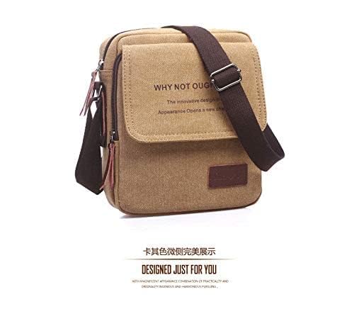 Fashion Shoulder Bag For Men Stylish Brown Canvas Crossbody Bag Korean Style HandBag For Male