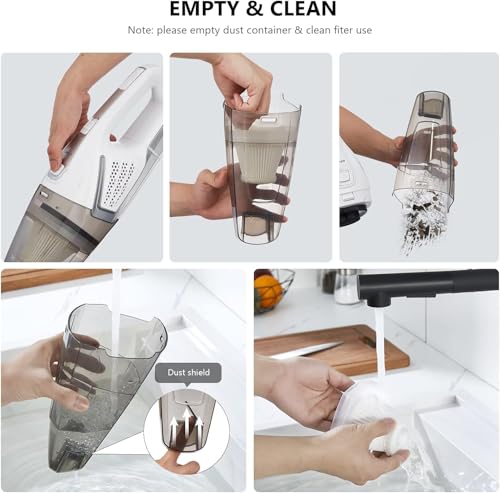 Vacuum Cleaner 2 in 1 Handheld Stick Cleaner 4M Long Cord Lightweight Powerful 600W 16000Pa Suction 0.5L Large Capacity Excellent Central Filtration System for Car Home Kitchen Hair- White