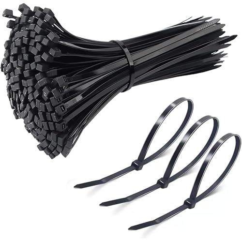 MOMENT Self Locking Cable Ties | 300 x 4.8 mm 12" inch | 100 Pieces, Black | Heat Resistant Cable Zip Ties | Self-Locking Cable Organizer | Anti - Slip Wire Organizer | For Indoor & Outdoor Use