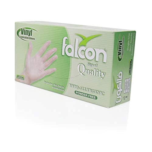 Falcon Vinyl Gloves - Clear Powder Free (M)