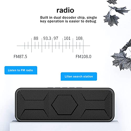 OMIRA Portable Bluetooth Speaker 5.0 stereo surround sound,noise reduction, waterproof,compatible with iPhone, iPad,Android,tablet,also supports USB and TF card playback