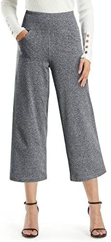 Women Yoga Pants Activewear Leggings Trousers with Pockets Stretch Loose Casual Wide Lounge Sweatpants Petite/Regular/Tall - Capris 22 Hemp Grey