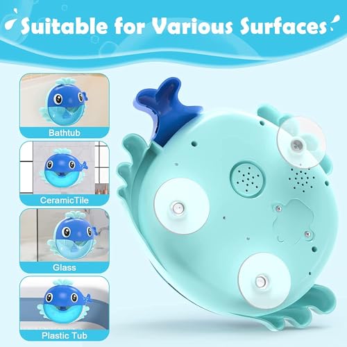 ELECDON Bath Toys, Bath Bubble Maker, Bathtub Bubble Machine Whale, Bath Time Toys for Toddlers, 1000 Bubbles Per Minute, 12 Children?s Songs, Baby Shower Toy, Gift for Kid Girl Boy