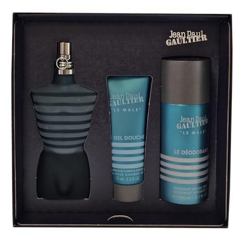 Jean Paul Gaultier Le Male 3-Piece Gift Set (Eau de Toilette Spray 125ml + Shower Gel 75ml + Deodorant Spray 150ml)