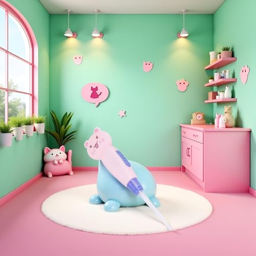 WsjiaboFux Pink Cat Cartoon Baby Ear Cleaner LED Earpick Earwax Remover with Replacement Head Kids Ear Clean Tool Earwax Removal ealth Care Ear Care