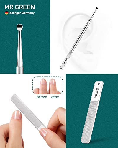 MR.GREEN Manicure Set, Pedicure Sets, Nail Clipper Stainless Steel Professional Nail Cutter with Travel Case
