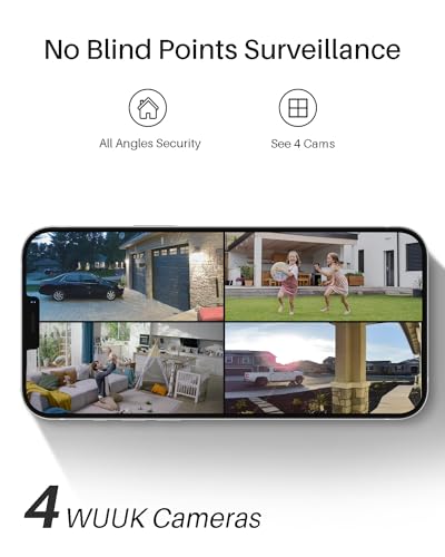 WUUK Add-on Home Security Camera Outdoor Wireless, 2K Wireless Camera Surveillance Exterieur WiFi, No Monthly Fee, Color Night Vision, IP67 Waterproof, Alexa & Google Compatible Base Station Required