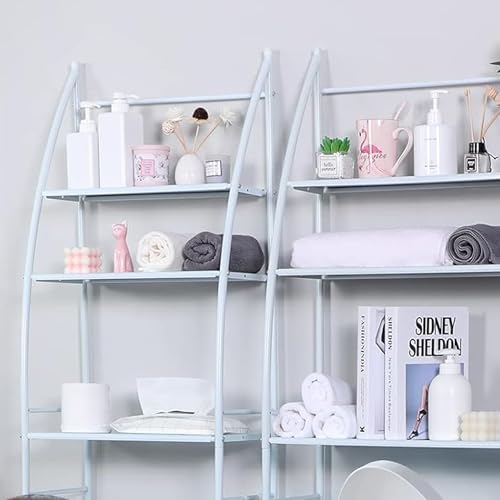 Sulfar Bathroom Storage Shelf 3 Tier, Toilet Storage Rack Easy To Assemble Toilet Bathroom Shelf No Drilling Toilet Organizer Bathroom Shelves (White)