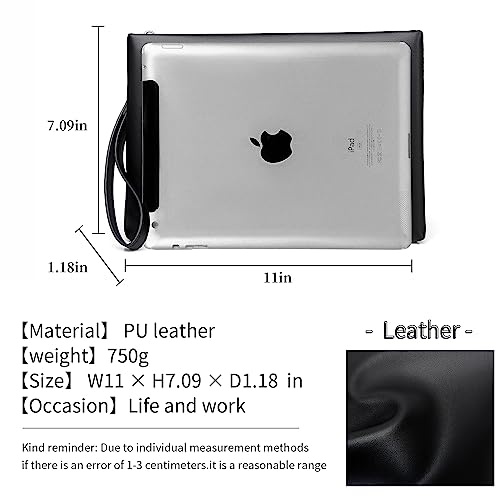 FSD.WG Mens Clutch Bag Handbag Leather Zipper Large Wallet Clutch Purse with Money