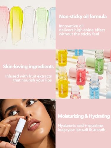 SHEGLAM Makeup - Jelly Wow Hydrating Lip Oil - Long-wearing moisturizing, non-sticky Plumping Lip Gloss with Sponge Tip Applicator (Berry Involved), NET WT. 0.21 OZ./6g