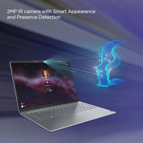 Lenovo Yoga Slim 6 14IRH8 Laptop with 14" WUXGA OLED Display, Intel i7-13700H,16GB RAM,1TB SSD, Intel Iris Xe Graphics, Backlit Eng-Ar KB, Win 11, Storm Grey [83E0005KAX]+2Y Premium Care