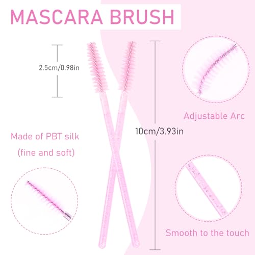 TORMEN 120pcs Makeup Applicator Beauty Kits, Eyelash Brush, Disposable Micro Cotton swab Brush,Lipstick Lip Gloss Wands Applicator for Eyelash Extensions, Lipstick Application, Eyebrow Grooming(Pink)