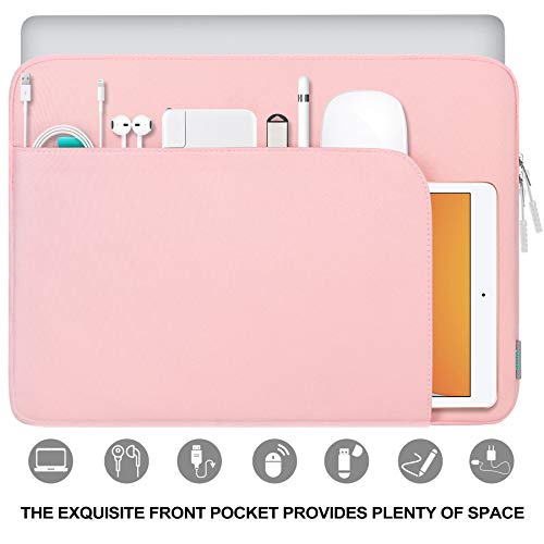 Lacdo 15.6 Inch Laptop Sleeve Case for 15.6" Acer Aspire/Nitro/Predator, Lenovo IdeaPad 3, ZenBook VivoBook 15, HP Pavilion 15, Dell Inspiron 15, MSI GL65 Computer Bag with Accessory Pocket, Pink