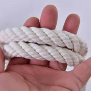 Khazna Clothesline, 15M Long Cotton Clothesline Rope Laundry Line Rope Craft Drying Rope Adjustable for Camping Travel & Home Use DIY Rope as Candle Replacement Wick Laundry Line Dryer Rope (White)