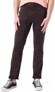 Men's Chino Slim Fit Chino Made of Elastic Cotton Satin - Dark Brown
