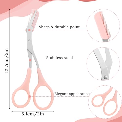 6Pcs Eyebrow Trimmer Set, Eyebrow Scissors with Comb for Beginners Facial Hair Removal Tool Beauty Accessories for Men Women