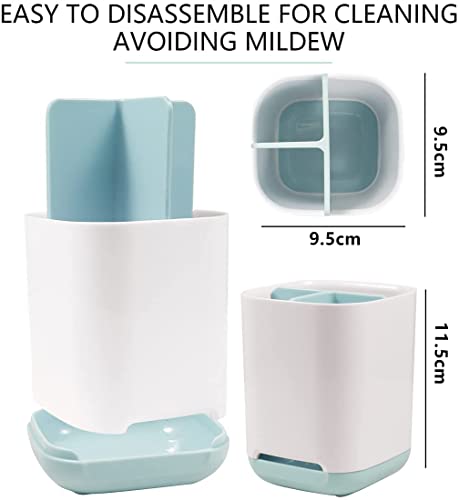 Toothbrush Holder with Anti-Slip Bottom-Made of PP and Abs Plastic Versatile Storage, Detachable for Easy Cleaning,3 Slots Electric Toothbrush and Toothpaste Holder Bathroom Organizer for Countertop
