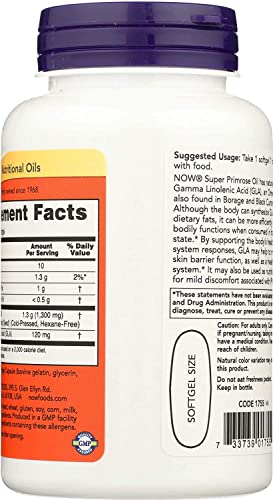 NOW Super Primrose 1300 Mg 60 Sgels, Foods (Nwf354) By Gulfsupplements