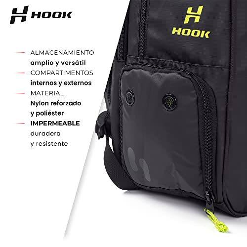 PADEL RACKETS INNOVATION SL. Hook ??Padel Backpack ??32 x 22 x 50 cm ??Unisex ??Waterproof Fabric ??Shoe Compartment ??Reinforced Lumbar System ??Adjustable Straps