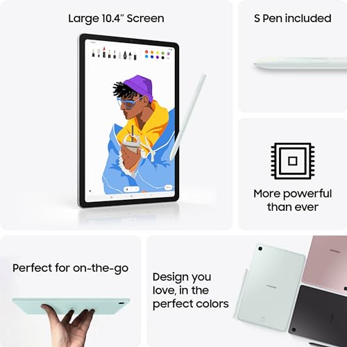 Samsung Galaxy Tab S6 Lite (2024) 10.4' 64GB WiFi Android Tablet, S Pen Included, Gaming Ready, Long Battery Life, Slim Metal Design, Expandable Storage, US Version, Chiffon Pink, Amazon Exclusive