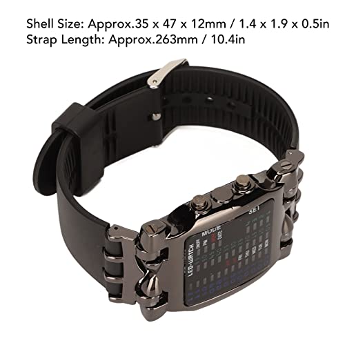 Jaerb LED Electronic Watch, Binary Watch Stylish Beautiful Colorful LED Digital Display for Big Boys