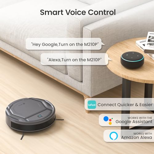 Lefant Robot Vacuum Cleaner, 2200Pa Strong Suction 120 Min Runtime, Obstacle Avoidance，Self-Charge Robotic Vacuums Floor Robot, App/Alexa/Google Home Control, Ideal for Pet Hair Hard Floor (M210 Pro)