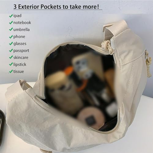 Women's Fashion Plain Color Nylon Crossbody Bag, Limorence Crossbody Bag, Fashion Plain Color Nylon Crossbody Bag, Nylon Crossbody Hobo Bag, Nylon Crossbody Bags for Women
