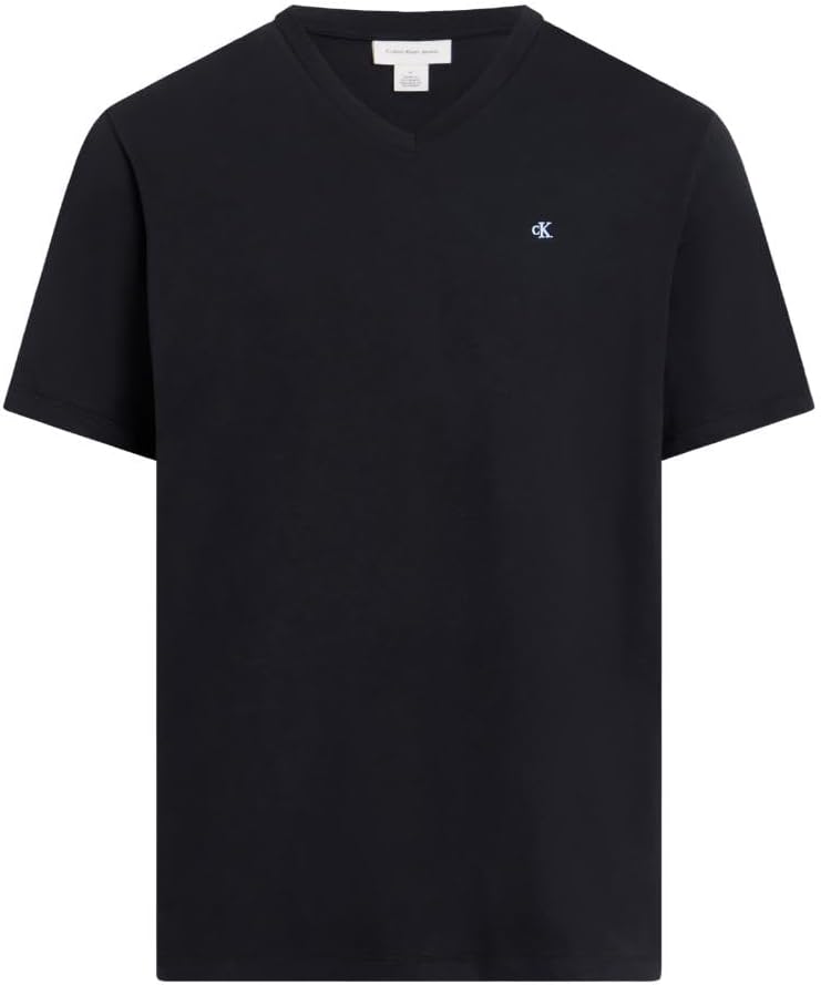 Mens SS SMOOTH CTTN SOLID VNECK TEE S/S T-Shirt (pack of 1) - Black