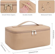 OCHEAL Makeup Bag, Portable Cosmetic Bag, Large Capacity Travel Makeup Case Organizer, Black Makeup Bags For Women Toiletry Bag for Girls Traveling With Handle and Divider