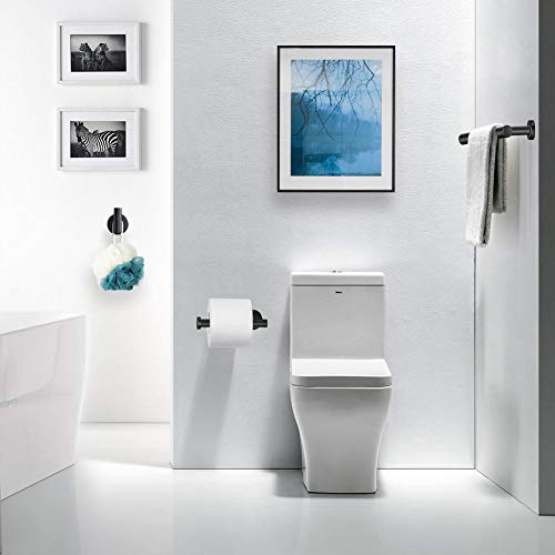 Tudoccy Stainless Steel Round Wall Mounted Bathroom Hardware Set -SUS304-5-Pieces- Matte Black