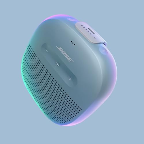 Bose SoundLink Micro Bluetooth Speaker: Small Portable Waterproof Speaker with Microphone, Stone Blue, wireless