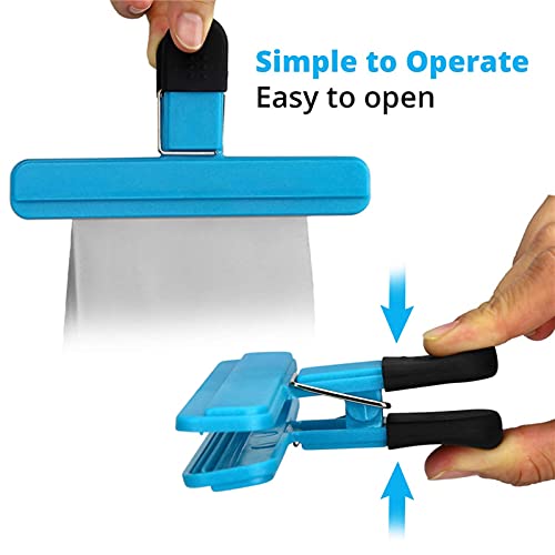 YYTONG Bag Sealing Clips for Food, Seal Food Storage Bag Clip, Kitchen Chip Bag Clips, Snack Bags, Plastic Cap Sealer Clips, Great for Kitchen Food Storage and Organization (Blue)