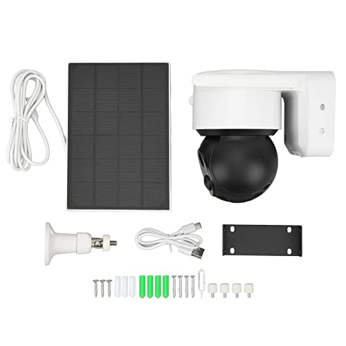 Rengu Outdoor Solar Wireless Security Camera, Weatherproof 1080P HD WiFi Security Camera APP Remote View Panoramic View for Outdoor