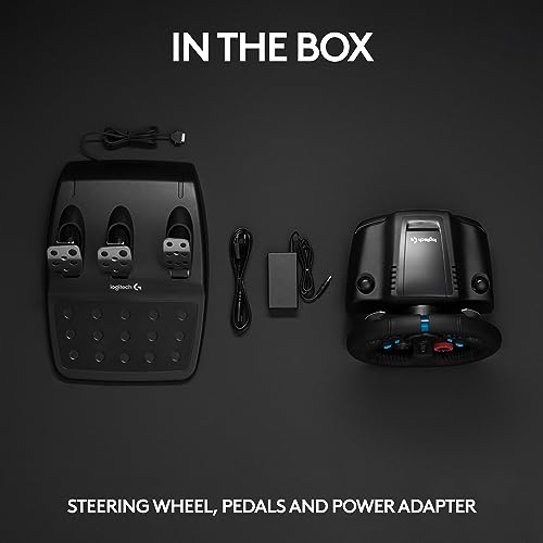 Logitech G29 Driving Force Racing Wheel and Floor Pedals, Real Force Feedback, Stainless Steel Paddle Shifters, Leather Steering Wheel Cover for PS5 Pro, PS5, PS4, PC, Mac - Black - UAE Version